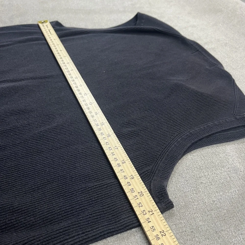 Preswick & Moore Golf Sweater Vest Mens Large Navy Blue Cotton Ribbed V-Neck L